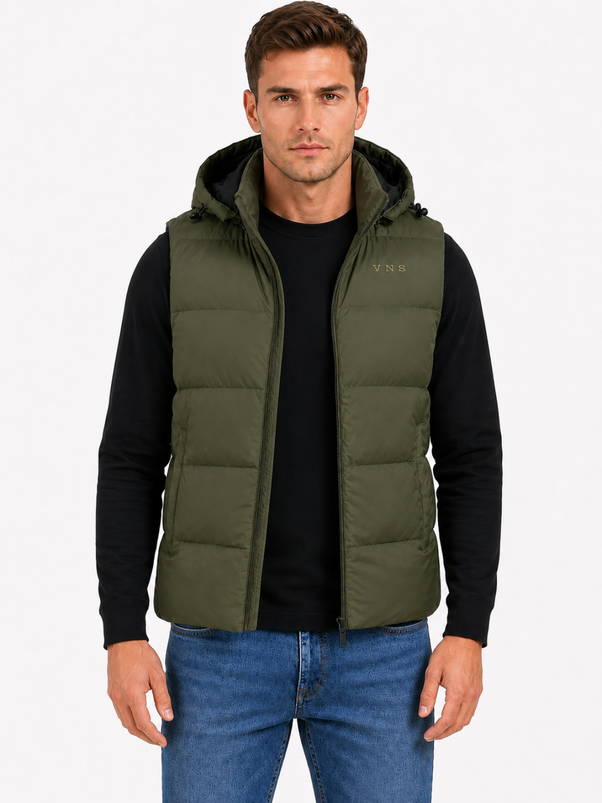 G001 MENS GILET OLIVE