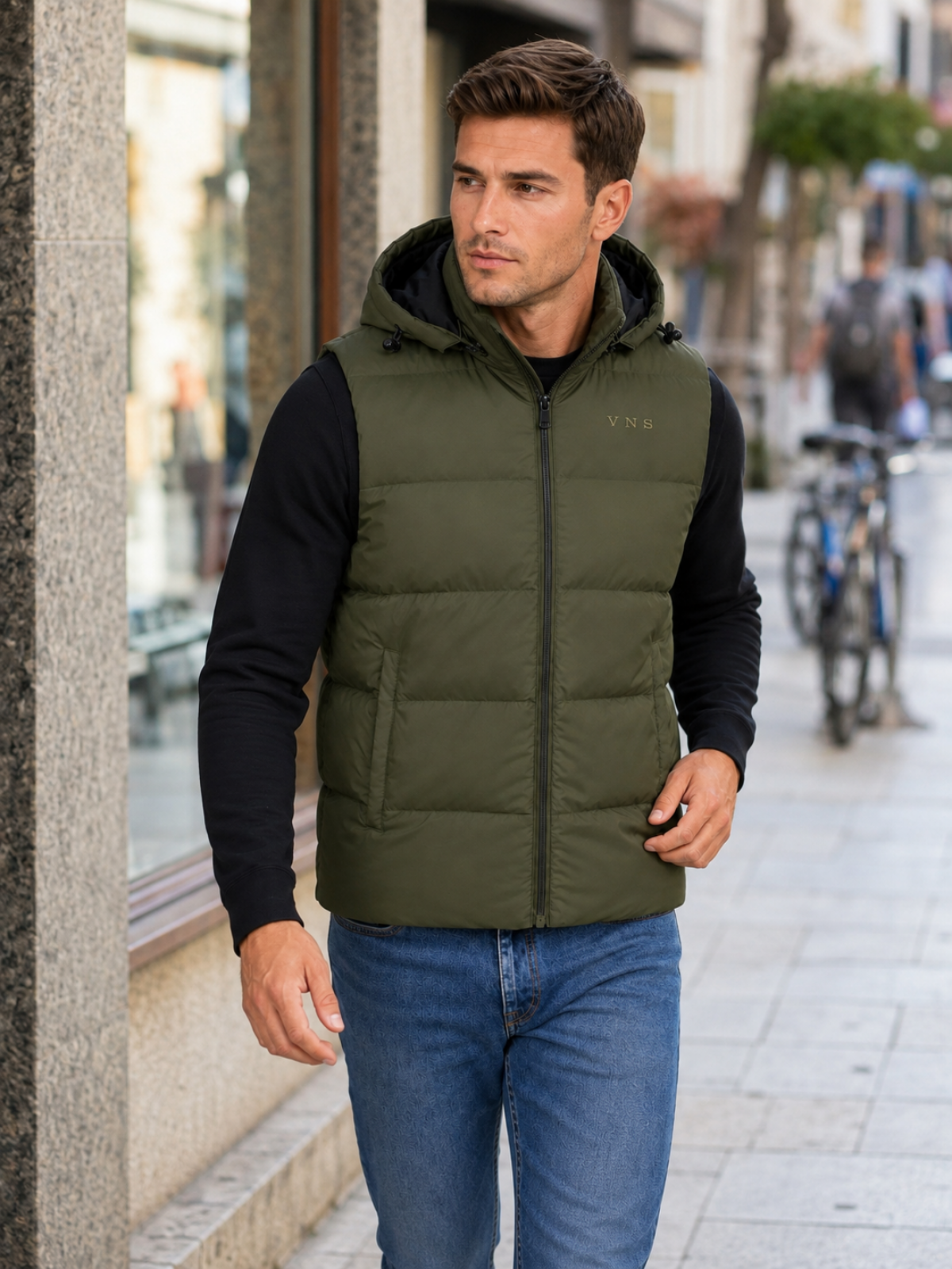 G001 MENS GILET OLIVE