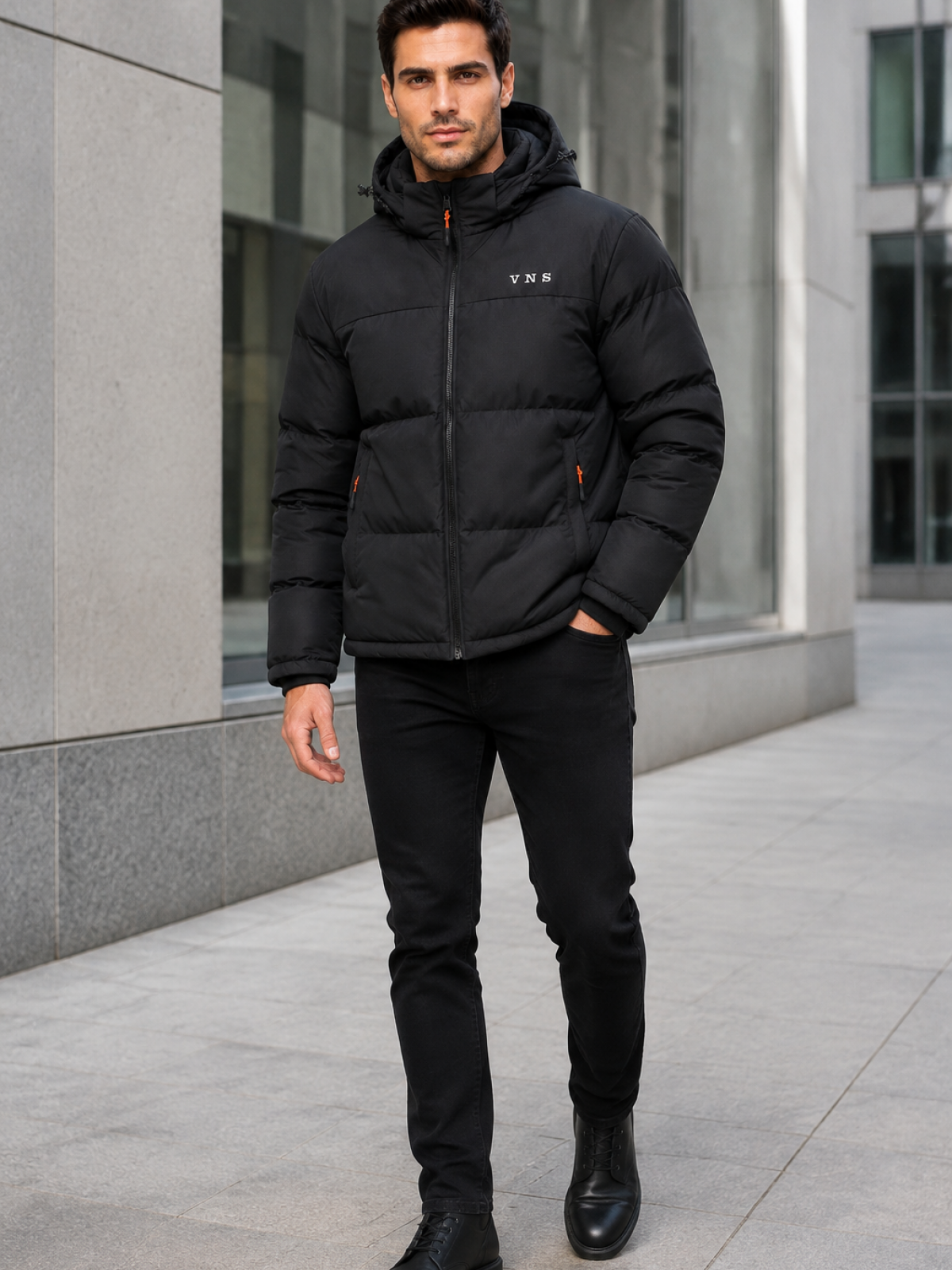 V528 V&S MENS WINTER JACKET BLACK