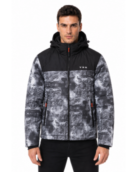 V528 V&S MENS WINTER JACKET BLACK PRINT