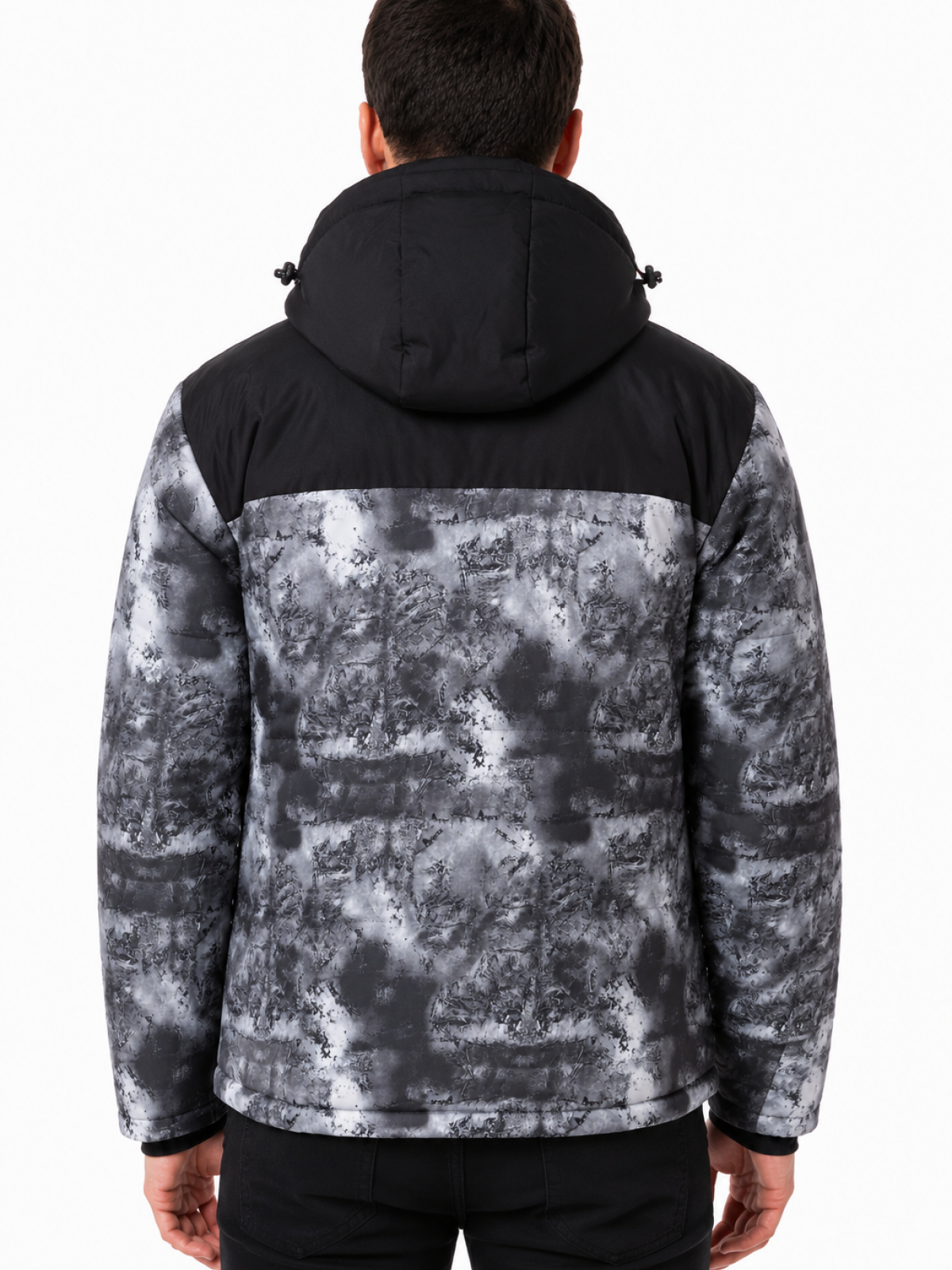 V528 V&S MENS WINTER JACKET BLACK PRINT