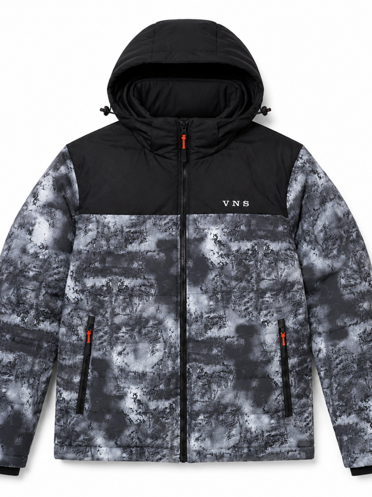 V528 V&S MENS WINTER JACKET BLACK PRINT