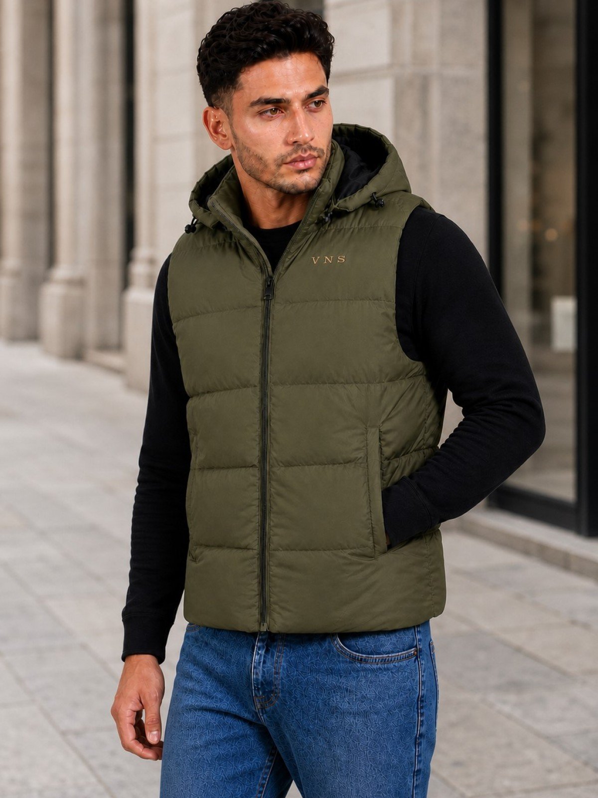 G001 MENS GILET OLIVE
